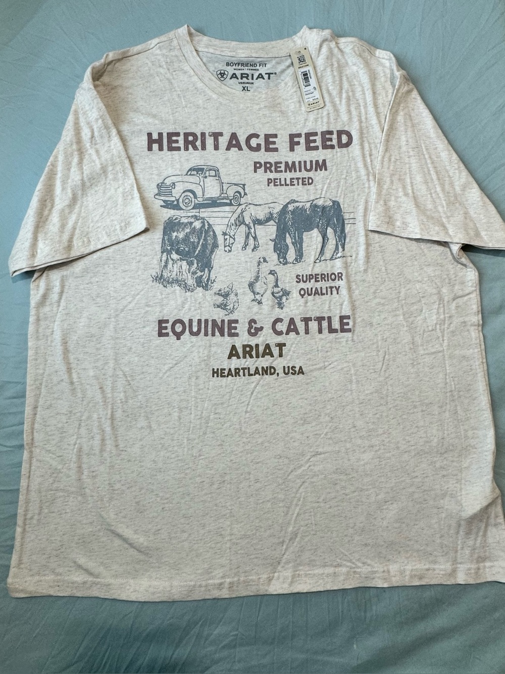 🤠 Ariat Women's Heritage Feed Graphic Tee size XL